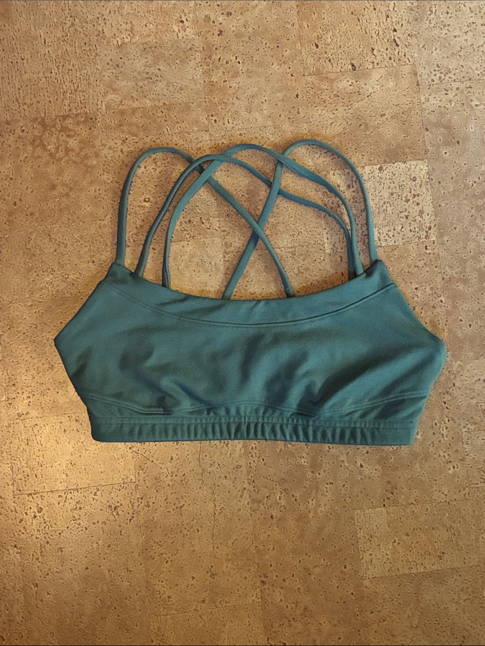 Lucy Super Cute Strappy Crossback Sports Bra in Olive Green